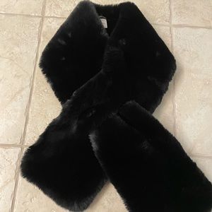INC new faux fur pull through scarf